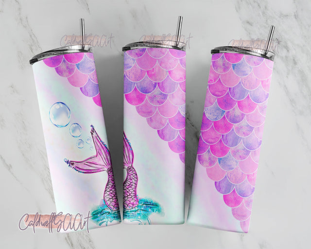 20 oz Skinny Tumbler Sublimation Design Template Glitter Mermaid Scales Tail Digital Download PNG Inst DIGITAL Only rts tumblers Tamara Sublimation CaldwellArt 