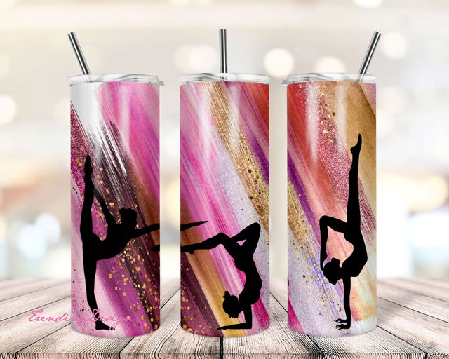 20 oz Skinny Tumbler Sublimation Design Template Gymnastics Glitter Milkyway Straight Design Digital Download PNG tumblers Tamara Sublimation TrendingDesign 