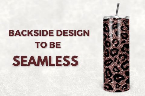 20 oz Skinny Tumbler Sublimation Design Template Leopard Glitter Tumbler Design Straight & Tapered PNG Sublimation TumblersByPhill 
