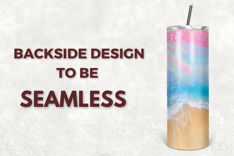 20 oz Skinny Tumbler Sublimation Design Template Pastel Beach Tumbler Design Straight & Tapered PNG Sublimation TumblersByPhill 