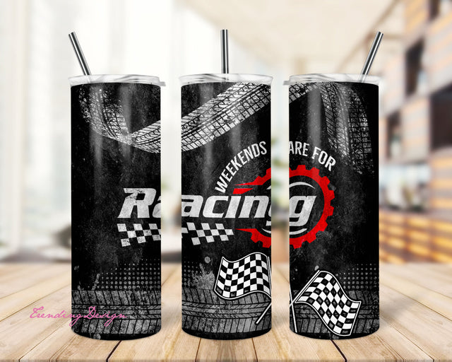 20 oz Skinny Tumbler Sublimation Design Weekends are for Racing Race Checkered Tumbler Digital Download Sublimation TrendingDesign 