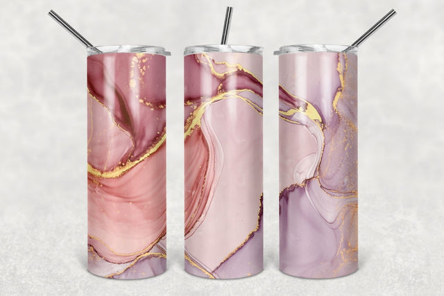 20 oz Skinny Tumbler Sublimation Pink Gold Agate Tumbler Design - PNG Digital Download Sublimation TumblersByPhill 