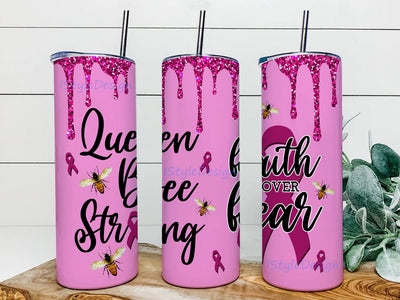 20 oz Skinny Tumbler Sublimation Queen Bee Strong Ovarian Cancer Awareness Straight and Warped Design Digital Download PNG Sublimation iStyleDesign 