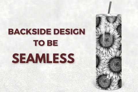 20 Oz skinny tumbler Sunflower Pattern Tumbler, Seamless Sunflower Tumbler Design Straight & Tapered PNG Sublimation TumblersByPhill 