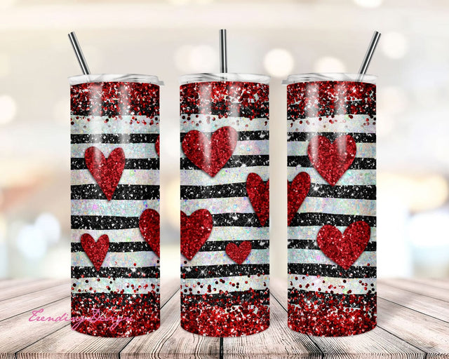 20 Oz skinny tumbler Valentine's hearts wrap tapered straight template digital download sublimation graphics instant download sublimation Sublimation TrendingDesign 
