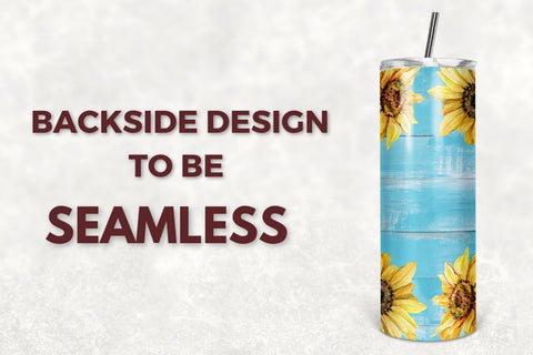 20 Oz skinny tumbler wood sunflower wrap tapered straight template digital download sublimation graphics instant download sublimation Sublimation TumblersByPhill 