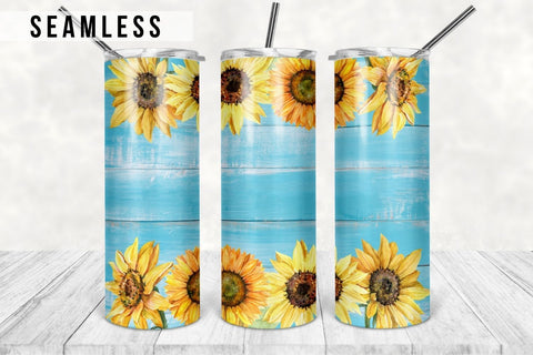 20 Oz skinny tumbler wood sunflower wrap tapered straight template digital download sublimation graphics instant download sublimation Sublimation TumblersByPhill 