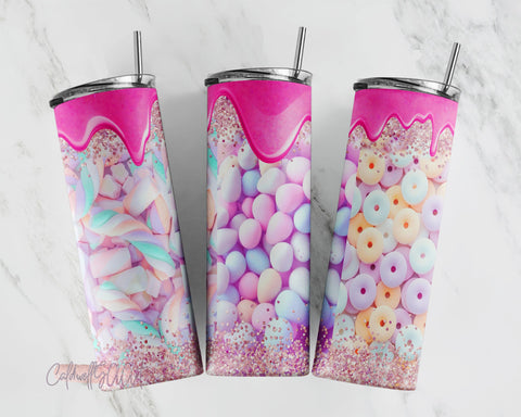 20 oz Skinny tumbler wrap | Marshmallow Tumbler Design| Candy Tumbler | Sublimation Digital Download Sublimation CaldwellArt 