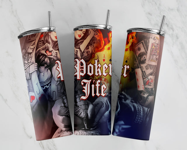 20 oz Skinny Tumbler Wrap Sublimation Tattoo Life Straight and Warped Seamless Design PNG Digital Download Sublimation CaldwellArt 