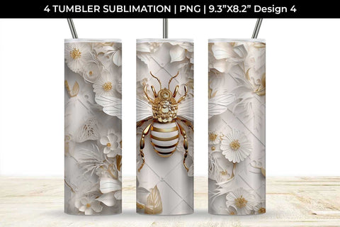20 oz Skinny Tumbler Wrap with 3D Bee Sublimation Bundle Free For Commercial Use Sublimation Sintegra 