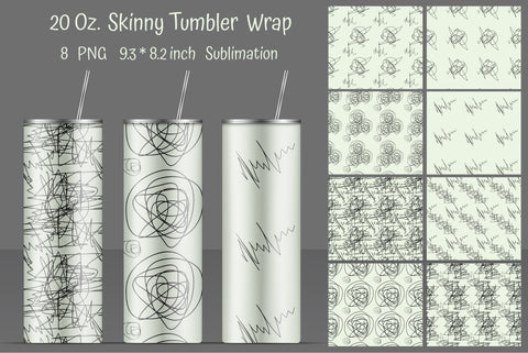 20 Oz Straight Turquoise Skinny Tumbler Sublimation Sublimation Kseniia designer 