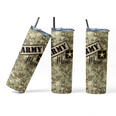 20 oz sublimation/waterslide skinny and taper tumbler wrap-Army mom star Sublimation Sharia Morton Designs 