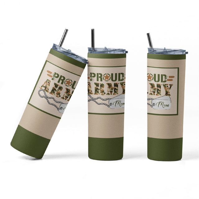 20 oz sublimation/waterslide skinny and taper tumbler wrap-army mom with dog tags Sublimation Sharia Morton Designs 