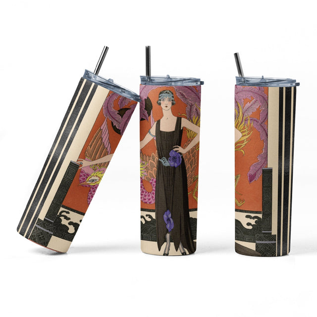 20 oz sublimation/waterslide skinny and taper tumbler wrap - art deco flapper girl Sublimation Sharia Morton Designs 