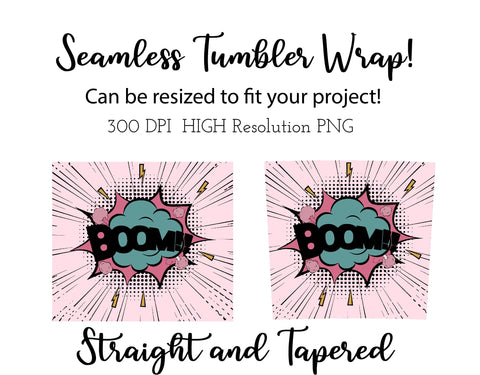 20 oz sublimation/waterslide skinny and taper tumbler wrap-Boom Sublimation Sharia Morton Designs 