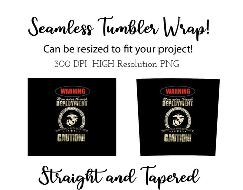 20 oz sublimation/waterslide skinny and taper tumbler wrap-deployment mom Sublimation Sharia Morton Designs 