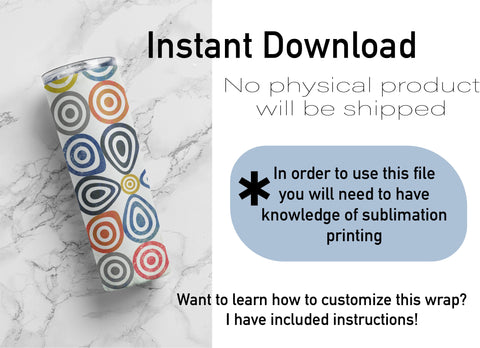 20 oz sublimation/waterslide skinny and taper tumbler wrap-Geometric tear Drops Sublimation Sharia Morton Designs 