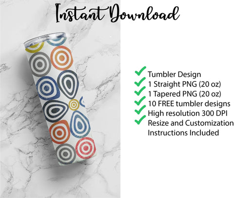 20 oz sublimation/waterslide skinny and taper tumbler wrap-Geometric tear Drops Sublimation Sharia Morton Designs 