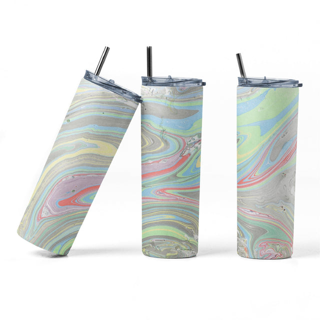 20 oz sublimation/waterslide skinny and taper tumbler wrap-green and blue marble Sublimation Sharia Morton Designs 