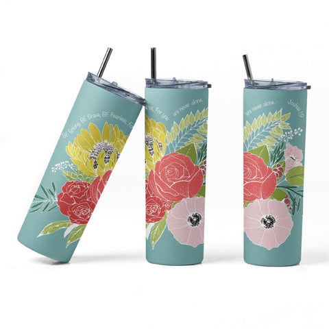 20 oz sublimation/waterslide skinny and taper tumbler wrap-Joshua 1-9 Sublimation Sharia Morton Designs 