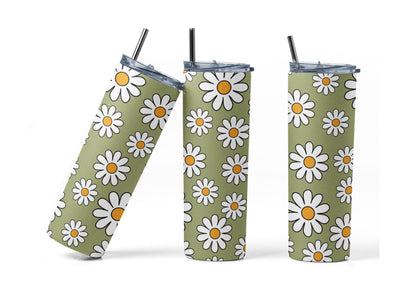 20 oz sublimation/waterslide skinny and taper tumbler wrap - lazy daisy Sublimation Sharia Morton Designs 