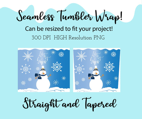 20 oz sublimation/waterslide skinny and taper tumbler wrap-Let it Snow snowman Sublimation Sharia Morton Designs 