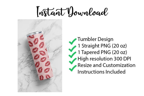 20 oz sublimation/waterslide skinny and taper tumbler wrap-Lips Sublimation Sharia Morton Designs 