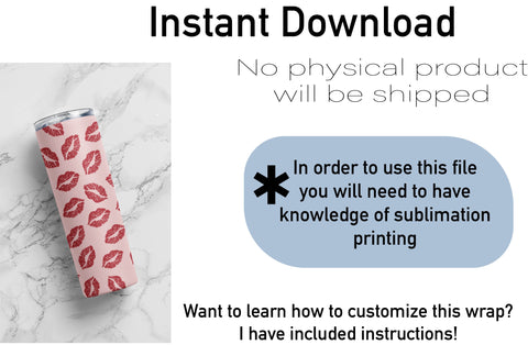 20 oz sublimation/waterslide skinny and taper tumbler wrap-Lips Sublimation Sharia Morton Designs 