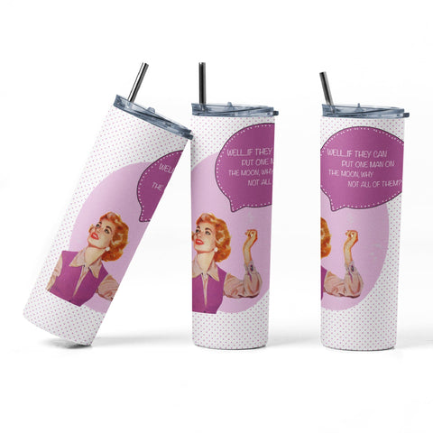 20 oz sublimation/waterslide skinny and taper tumbler wrap-Man on moon Sublimation Sharia Morton Designs 