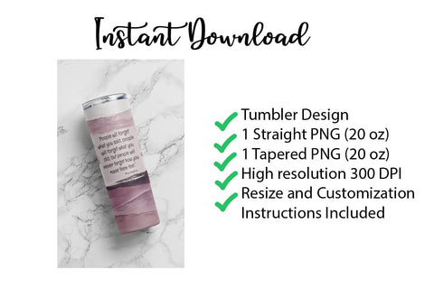 20 oz sublimation/waterslide skinny and taper tumbler wrap - Maya Angelou quote Sublimation Sharia Morton Designs 