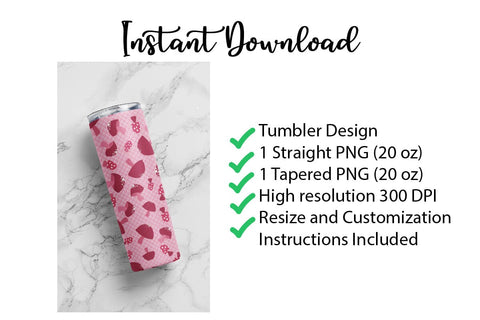 20 oz sublimation/waterslide skinny and taper tumbler wrap-Mushrooms Sublimation Sharia Morton Designs 