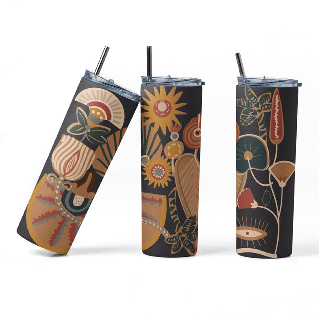 20 oz sublimation/waterslide skinny and taper tumbler wrap-Native vibrations Sublimation Sharia Morton Designs 
