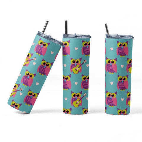 20 oz sublimation/waterslide skinny and taper tumbler wrap - owls Sublimation Sharia Morton Designs 