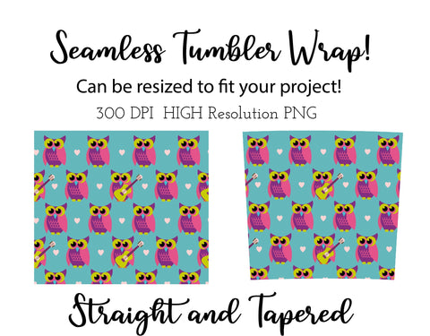 20 oz sublimation/waterslide skinny and taper tumbler wrap - owls Sublimation Sharia Morton Designs 