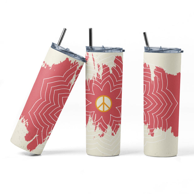 20 oz sublimation/waterslide skinny and taper tumbler wrap-Peace mandala Sublimation Sharia Morton Designs 