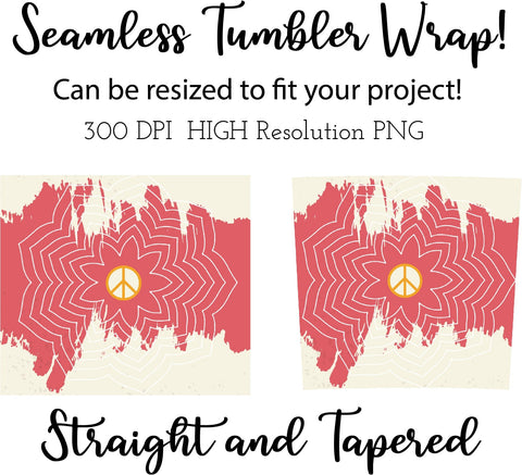 20 oz sublimation/waterslide skinny and taper tumbler wrap-Peace mandala Sublimation Sharia Morton Designs 