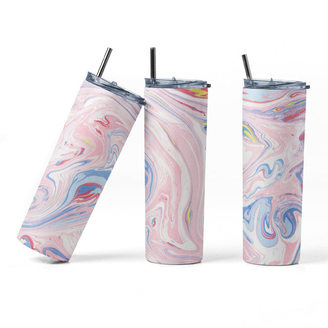 20 oz sublimation/waterslide skinny and taper tumbler wrap-pink marble Sublimation Sharia Morton Designs 