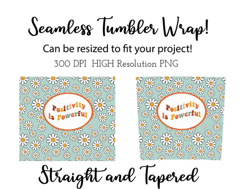 20 oz sublimation/waterslide skinny and taper tumbler wrap - positivity is powerful Sublimation Sharia Morton Designs 