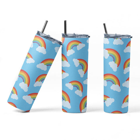 20 oz sublimation/waterslide skinny and taper tumbler wrap-rainbows Sublimation Sharia Morton Designs 