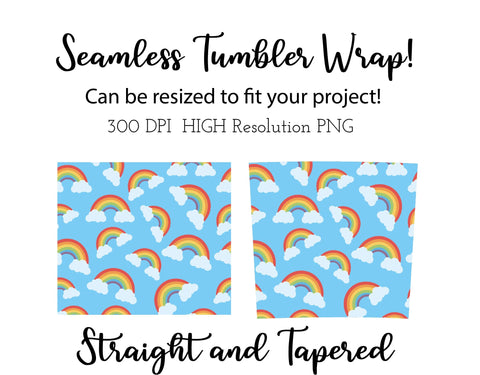 20 oz sublimation/waterslide skinny and taper tumbler wrap-rainbows Sublimation Sharia Morton Designs 