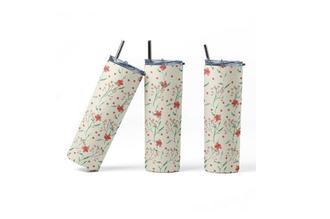 20 oz sublimation/waterslide skinny and taper tumbler wrap - red floral Sublimation Sharia Morton Designs 