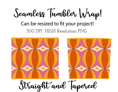 20 oz sublimation/waterslide skinny and taper tumbler wrap - retro 1970s Sublimation Sharia Morton Designs 