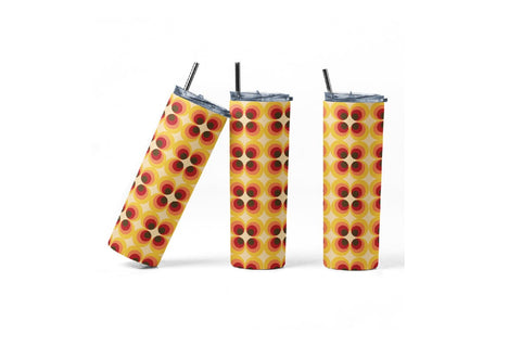 20 oz sublimation/waterslide skinny and taper tumbler wrap - retro orange circles Sublimation Sharia Morton Designs 