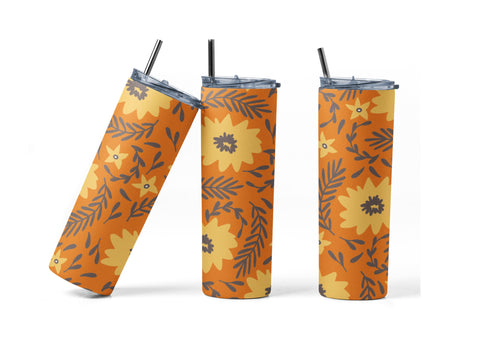20 oz sublimation/waterslide skinny and taper tumbler wrap - retro yellow daisies Sublimation Sharia Morton Designs 