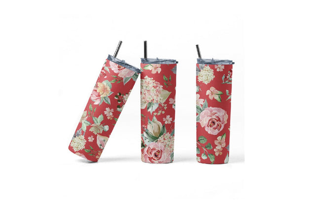 20 oz sublimation/waterslide skinny and taper tumbler wrap - rose Sublimation Sharia Morton Designs 