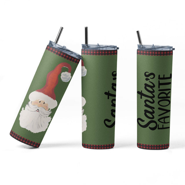 20 oz sublimation/waterslide skinny and taper tumbler wrap-Santa's favorite Sublimation Sharia Morton Designs 