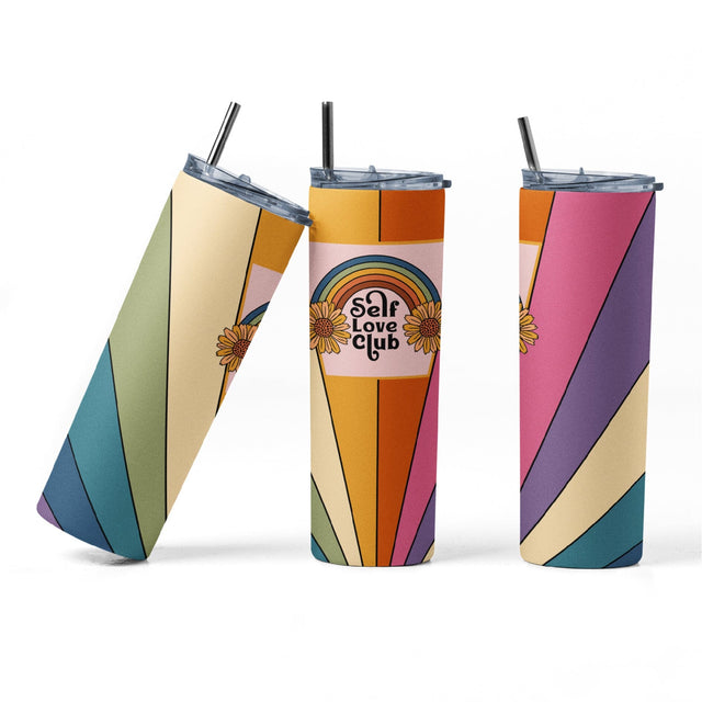 20 oz sublimation/waterslide skinny and taper tumbler wrap - Self Love Club Sublimation Sharia Morton Designs 