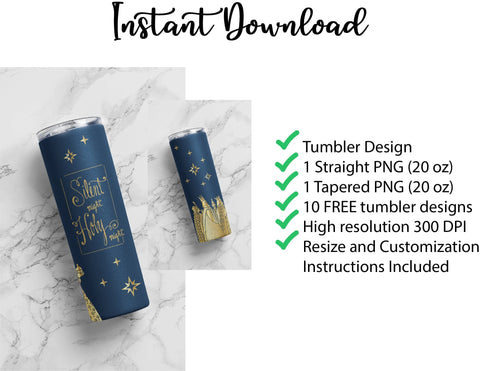 20 oz sublimation/waterslide skinny and taper tumbler wrap-Silent Night Holy night wisemen Sublimation Sharia Morton Designs 