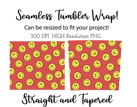 20 oz sublimation/waterslide skinny and taper tumbler wrap-Smiley face Sublimation Sharia Morton Designs 