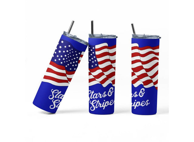 20 oz sublimation/waterslide skinny and taper tumbler wrap-stars and stripes Sublimation Sharia Morton Designs 